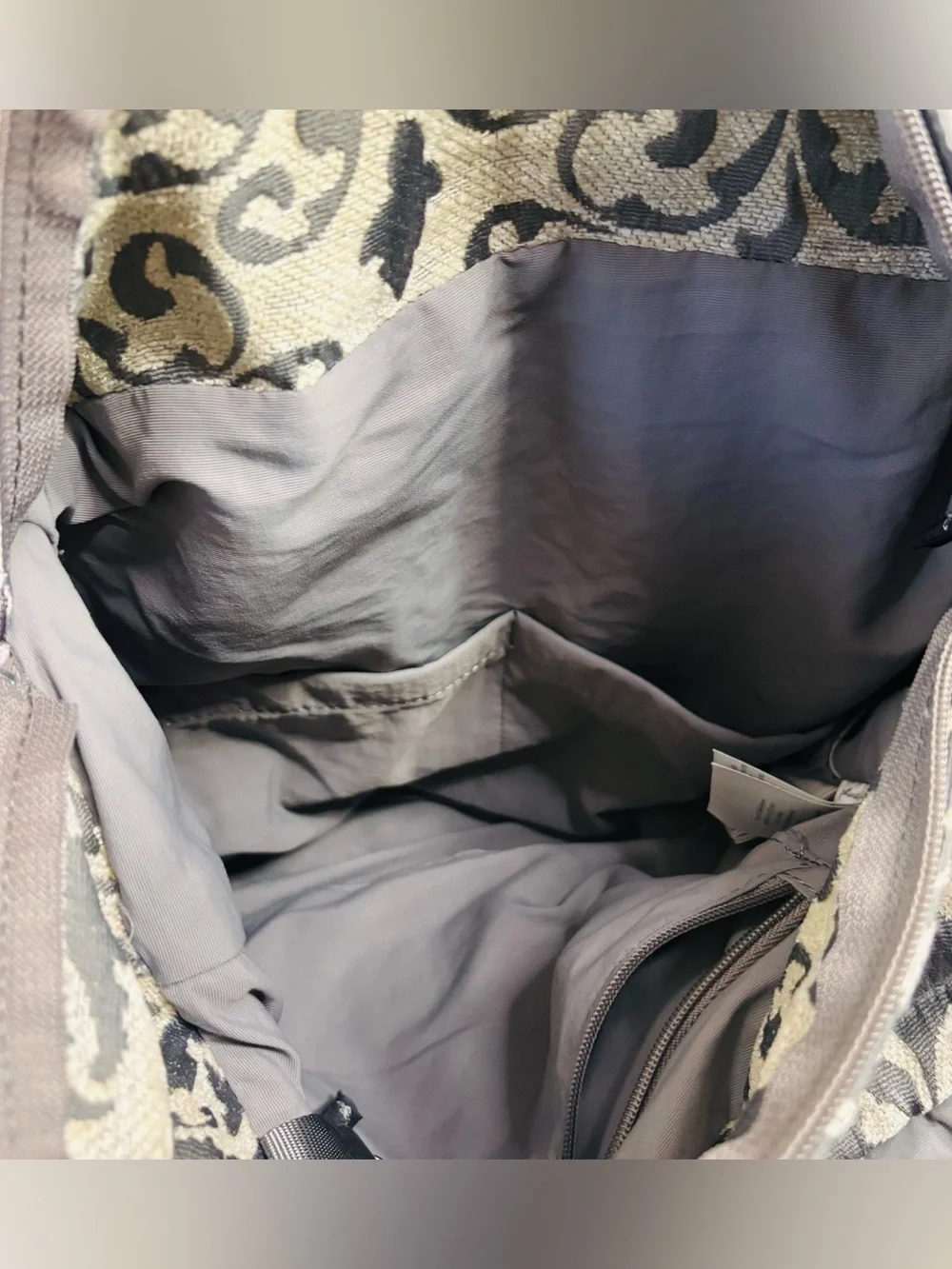 Petunia Pickle Bottom Boxy Backpack Earl Gray Cream Chenille Convertible Diaper